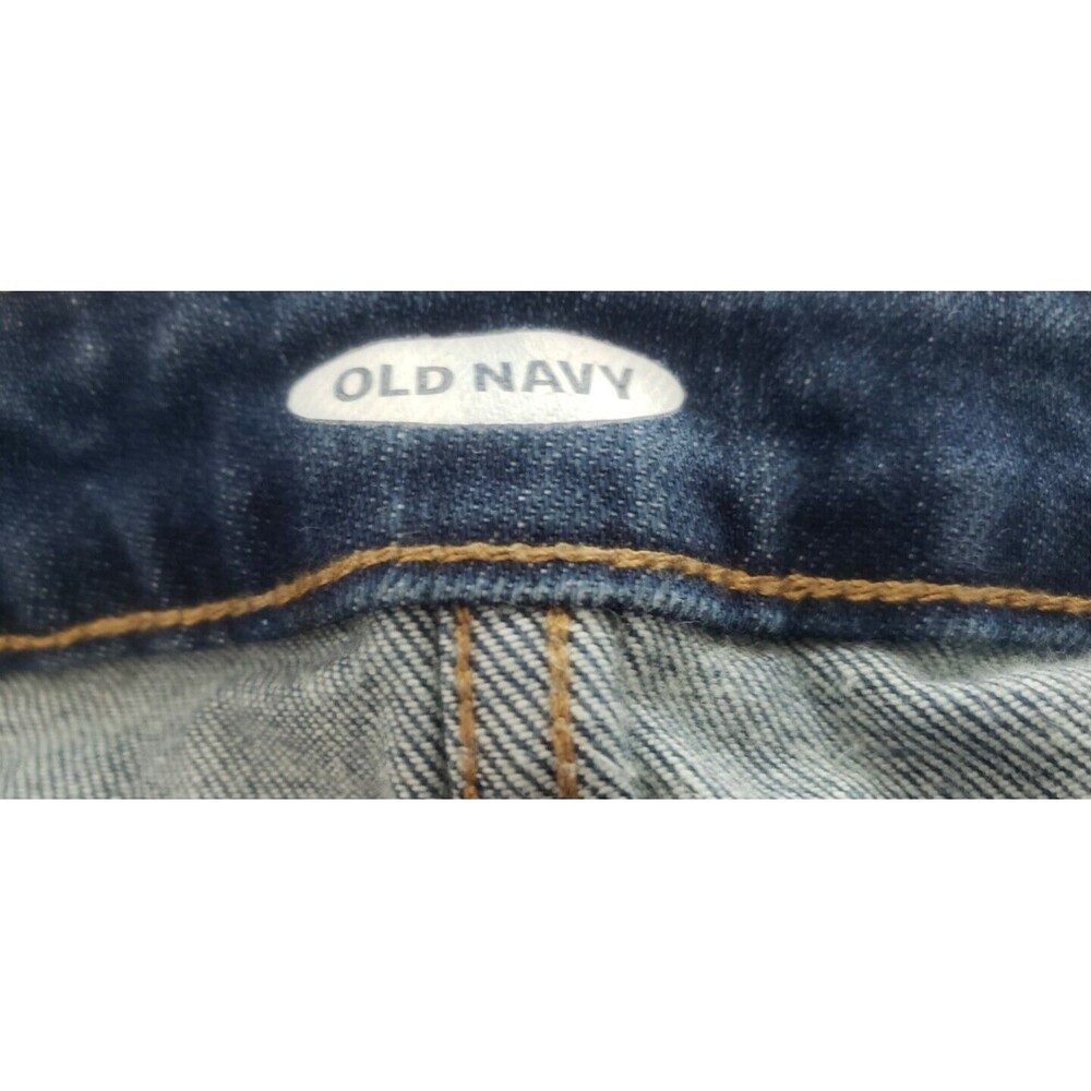 Old Navy Skirt Size 0 Distressed Raw Hem Jean Mini Blue Stretch Denim Pockets - Picture 4 of 5
